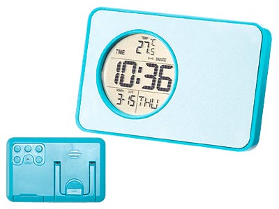 カレンダー＆温度計付カードタイプ時計の商品画像