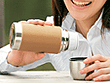 レザー調真空ステンレスポット350ml