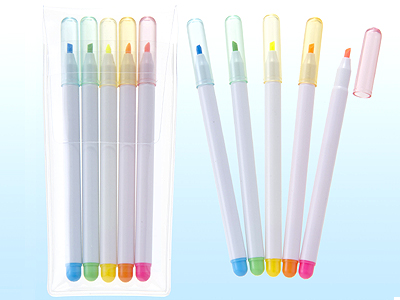 白軸・スリム蛍光マーカーペン5Pの商品画像